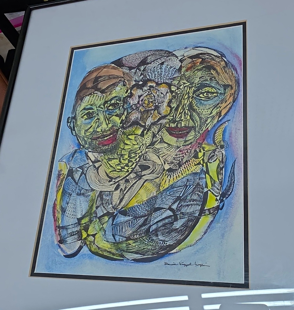 Elaine Kappel Lipitz A Rose Between Signed Art Print 17/50 Mixed Media Framed